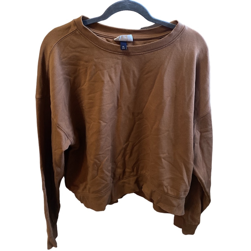 Brown long sleeve crop top
